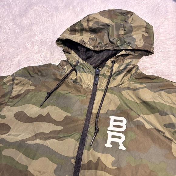 BlackRock Coffee Camo Hooded zip front lightweight Windbreaker jacket medium - Picture 5 of 9